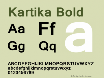 Kartika Bold Version 6.00 Font Sample