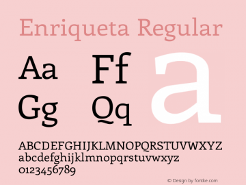 Enriqueta-Regular Version 1.002图片样张