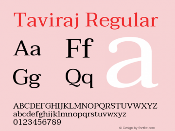 Taviraj Regular Version 1.001图片样张