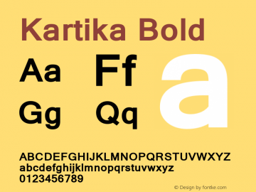 Kartika Bold Version 6.90 Font Sample