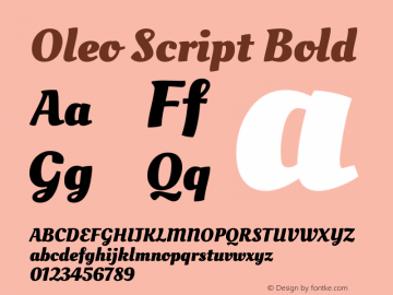 Oleo Script Bold Version 1.002图片样张