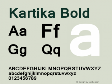 Kartika Bold Version 6.90图片样张