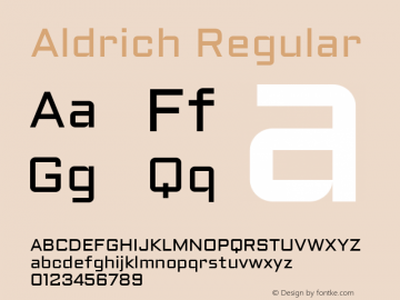 Aldrich Regular Version 1.002 2011图片样张