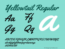 Yellowtail Regular Version 001.002图片样张