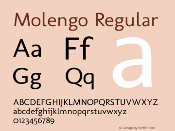 Molengo Version 0.11; ttfautohint (v0.8) -G 32 -r 16 -x图片样张