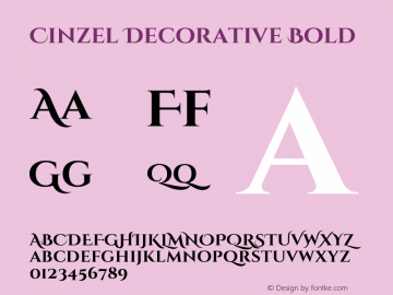 Cinzel Decorative Bold Version 1.002;PS 001.002;hotconv 1.0.56;makeotf.lib2.0.21325图片样张