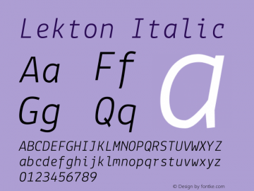 Lekton-Italic Version 3.000图片样张