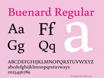 Buenard Regular Version 1.002 2011图片样张