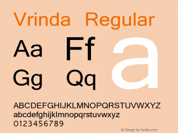 Vrinda Regular Version 6.90 Font Sample