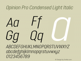 Opinion Pro Condensed LightItalic Version 1.000图片样张