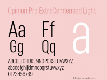 Opinion Pro ExtraCondensed Light Version 1.000图片样张