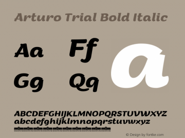 Arturo Trial Bold Italic Version 1.000图片样张