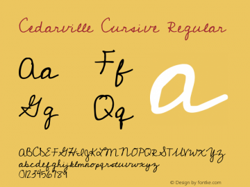 Cedarville Cursive Version 1.001 2010图片样张