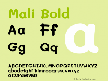 Mali Bold Version 1.000; ttfautohint (v1.6)图片样张