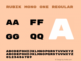 Rubik Mono One Regular Version 1.001图片样张