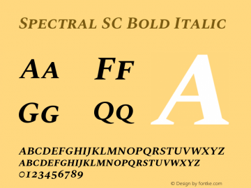 Spectral SC Bold Italic Version 2.001图片样张