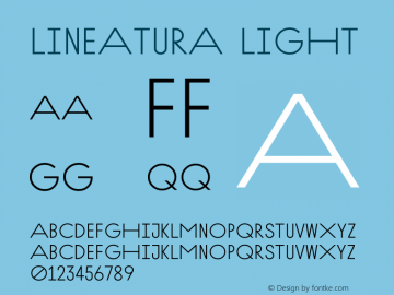 Lineatura Light Version 1.001; Fonts for Free; vk.com/fontsforfree图片样张