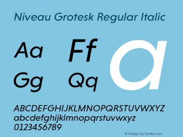 NiveauGroteskRegular-Italic Version 1.000图片样张