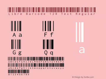 Libre Barcode 128 Text Regular Version 1.002; ttfautohint (v1.6)图片样张