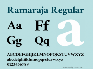 Ramaraja Version 1.0.4; ttfautohint (v1.2.25-373a) -l 7 -r 28 -G 50 -x 13 -D telu -f latn -w G -X 