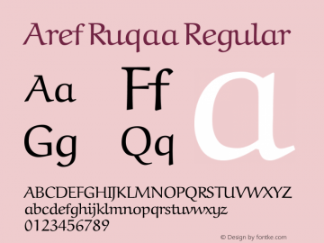 Aref Ruqaa Regular Version 1.0g based on 0.7图片样张
