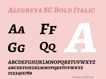 Alegreya SC Bold Italic Version 2.003; ttfautohint (v1.6)图片样张