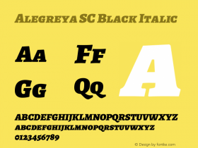 Alegreya SC Black Italic Version 2.003; ttfautohint (v1.6)图片样张