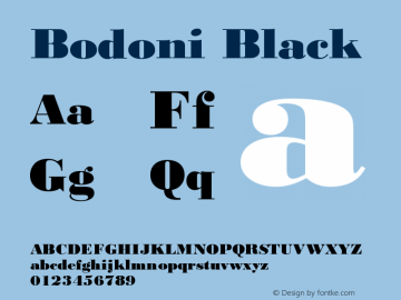 Bodoni Black Version 1图片样张