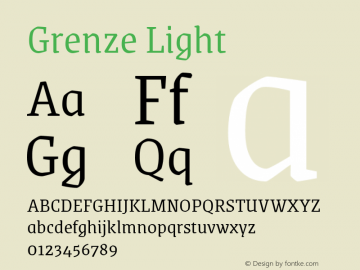 Grenze Light Version 1.002; ttfautohint (v1.8)图片样张