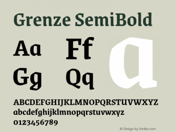 Grenze SemiBold Version 1.002; ttfautohint (v1.8)图片样张