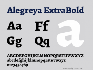 Alegreya ExtraBold Version 2.003; ttfautohint (v1.6)图片样张