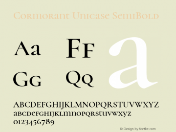 Cormorant Unicase SemiBold Version 3.303图片样张