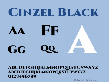 Cinzel Black Version 1.002;PS 001.002;hotconv 1.0.56;makeotf.lib2.0.21325图片样张