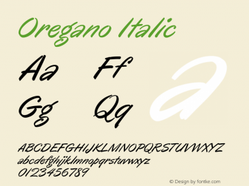 Oregano Italic Version 1.000图片样张