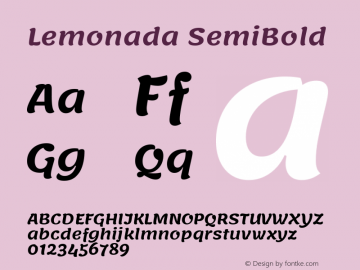 Lemonada-SemiBold Version 3.006图片样张