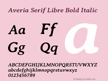 Averia Serif Libre Bold Italic Version 1.002图片样张