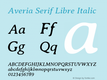 Averia Serif Libre Italic Version 1.002图片样张