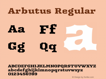 Arbutus Regular Version 1.003图片样张