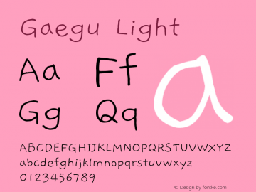 Gaegu Light Version 1.00图片样张