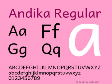 Andika Regular Version 1.001图片样张