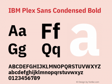 IBM Plex Sans Condensed Bold Version 1.1图片样张