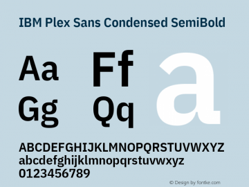 IBM Plex Sans Condensed SemiBold Version 1.1图片样张