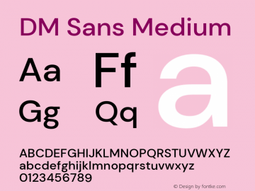 DM Sans Medium Version 1.100; ttfautohint (v1.8.2)图片样张