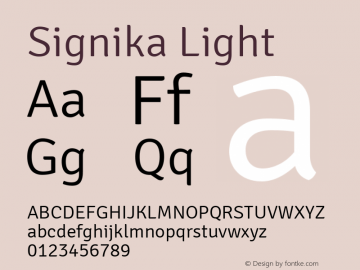 Signika Light Version 1.002图片样张