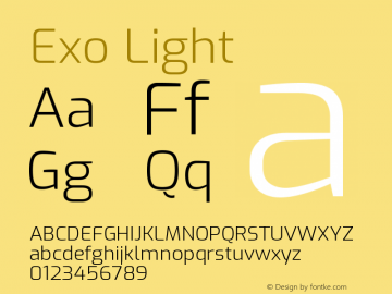 Exo Light Version 1.500; ttfautohint (v1.6)图片样张