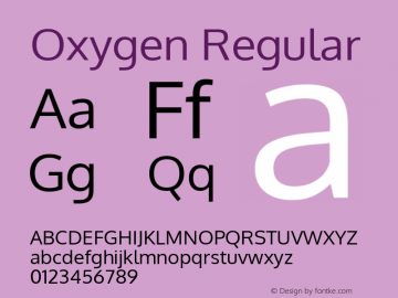 Oxygen Regular Version Release 0.2.3 webfont; ttfautohint (v0.93.3-1d66) -l 8 -r 50 -G 200 -x 0 -w 