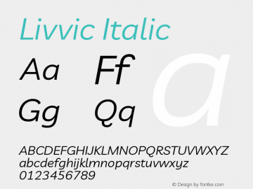 Livvic Italic Version 1.000; ttfautohint (v1.8.2)图片样张