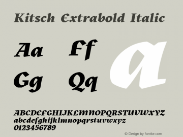 Kitsch Extrabold Italic Version 1.000图片样张