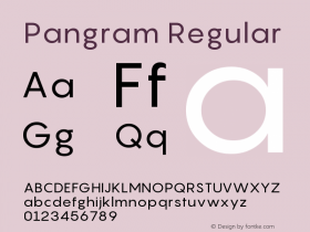 Pangram Version 1.000;PS 001.000;hotconv 1.0.70;makeotf.lib2.5.58329图片样张