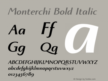 Monterchi Bold Italic Version 1.008图片样张